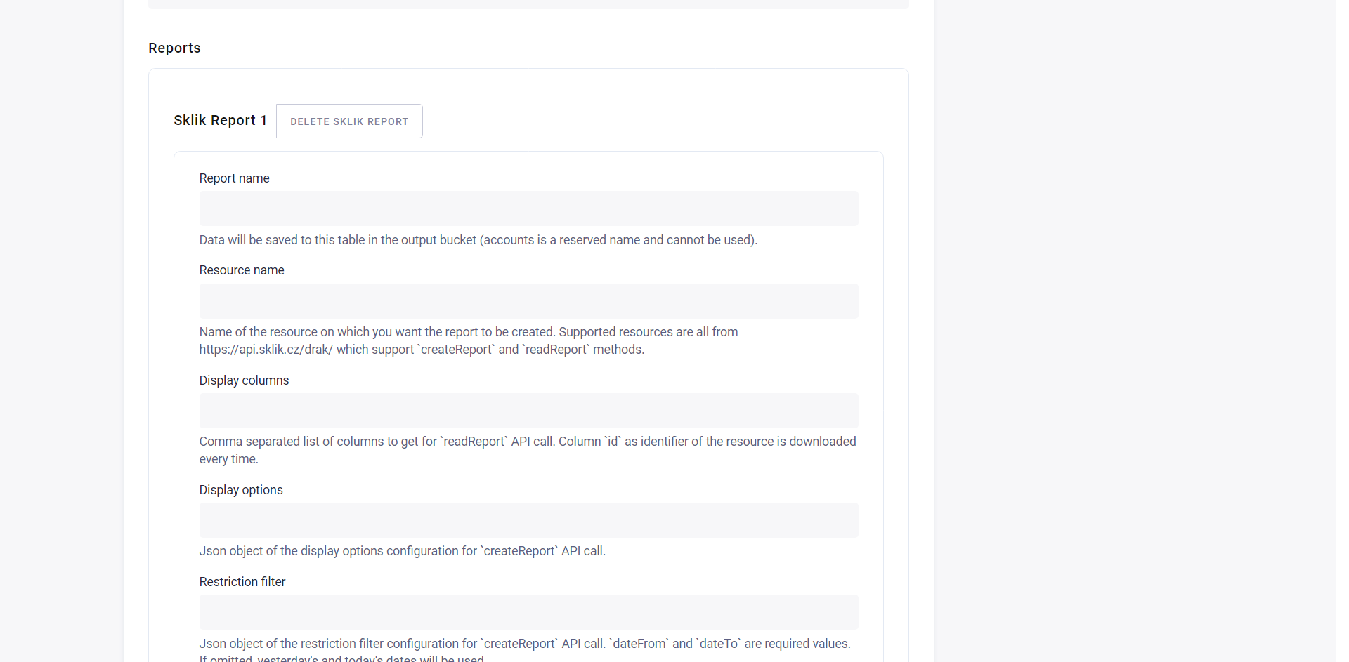 Sklik Report