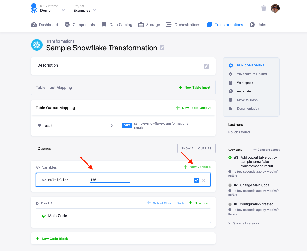 Screenshot - Variables Configuration